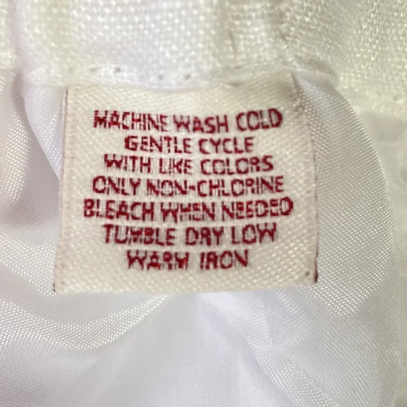 JM Collection White Lined Linen Wide Leg‎ Pants, Size 6 Petite - Picture 9 of 9